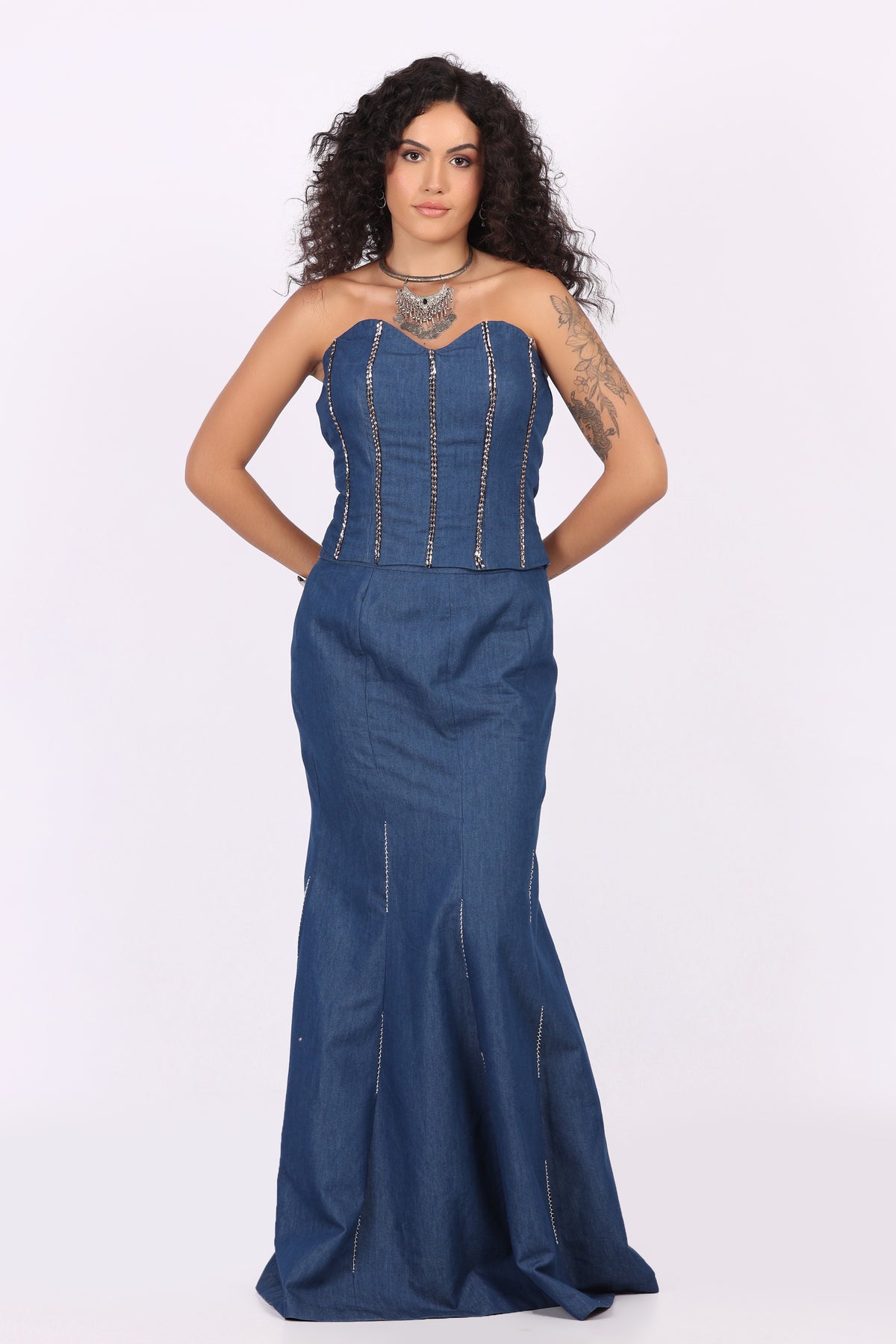 Easy Breezy Corset Top with Fish-Cut Skirt