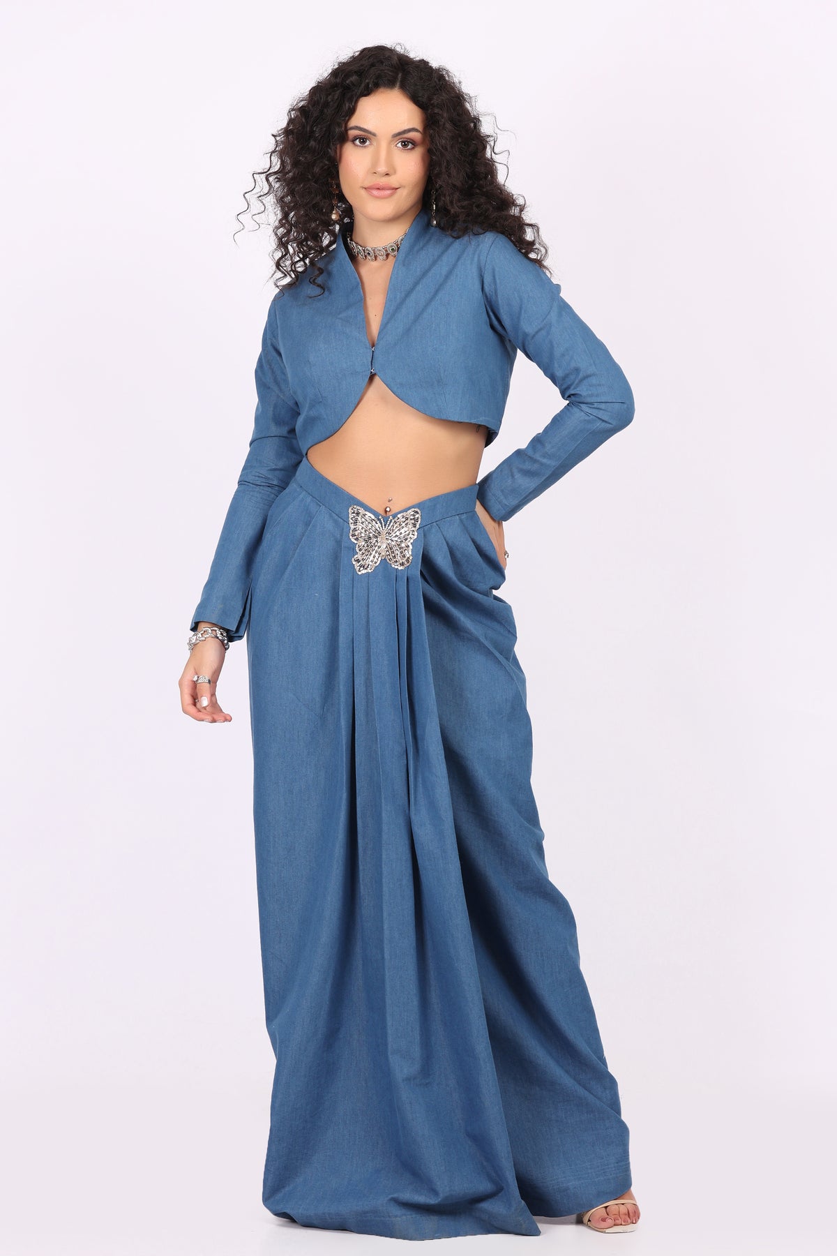 Well-Fitted Bustier Top with Draped Skirt