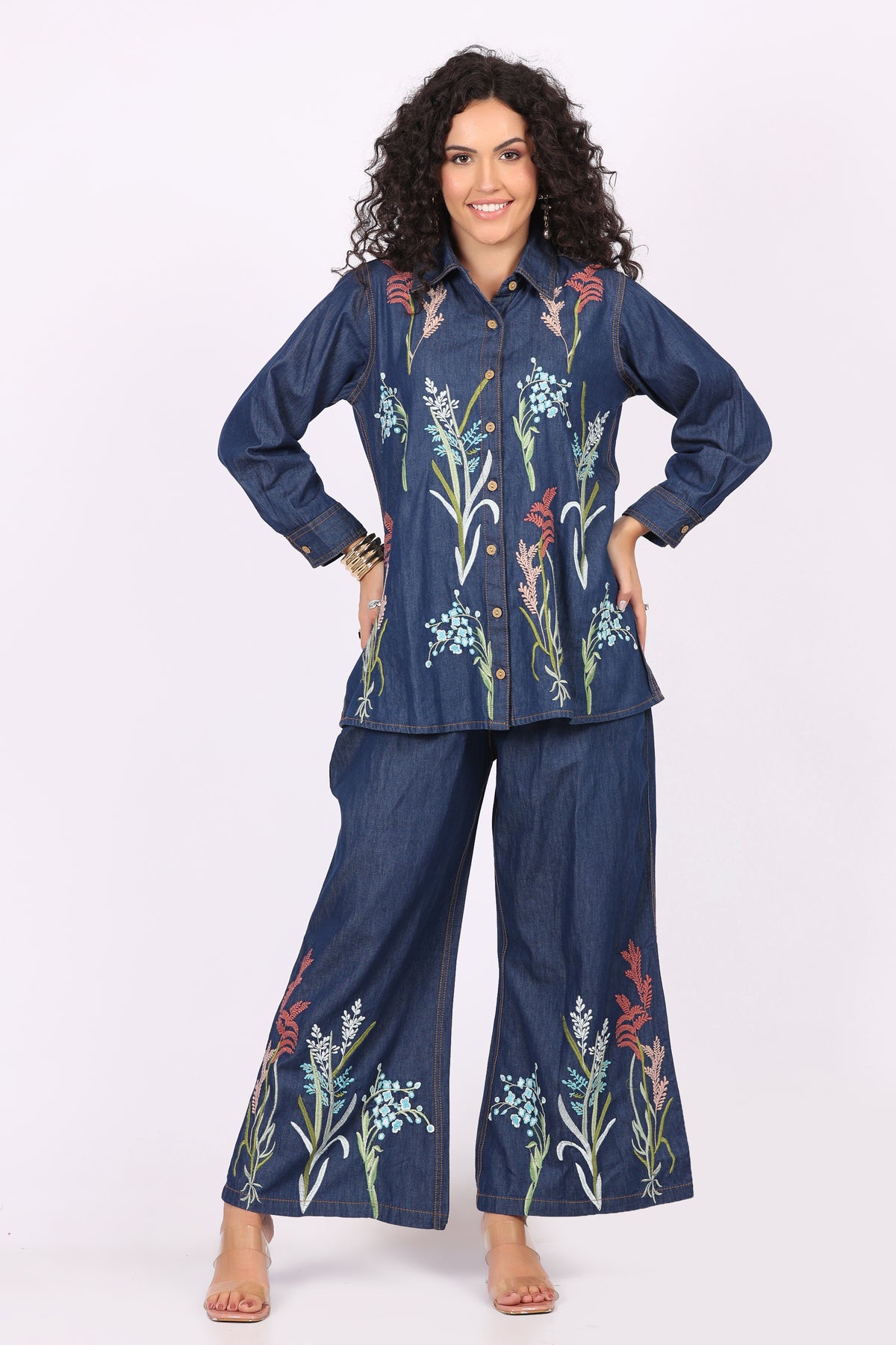 Front-button shirt with full sleeves