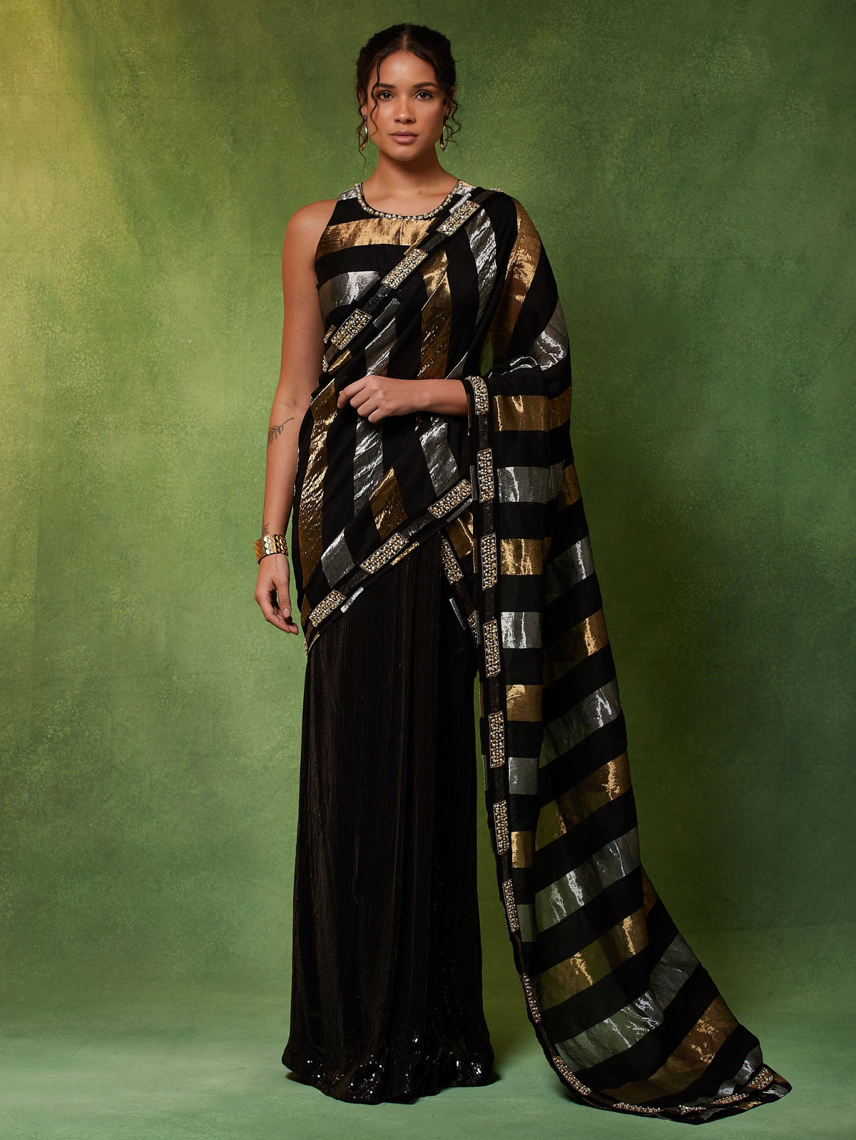 Gilded Eclipse Saree