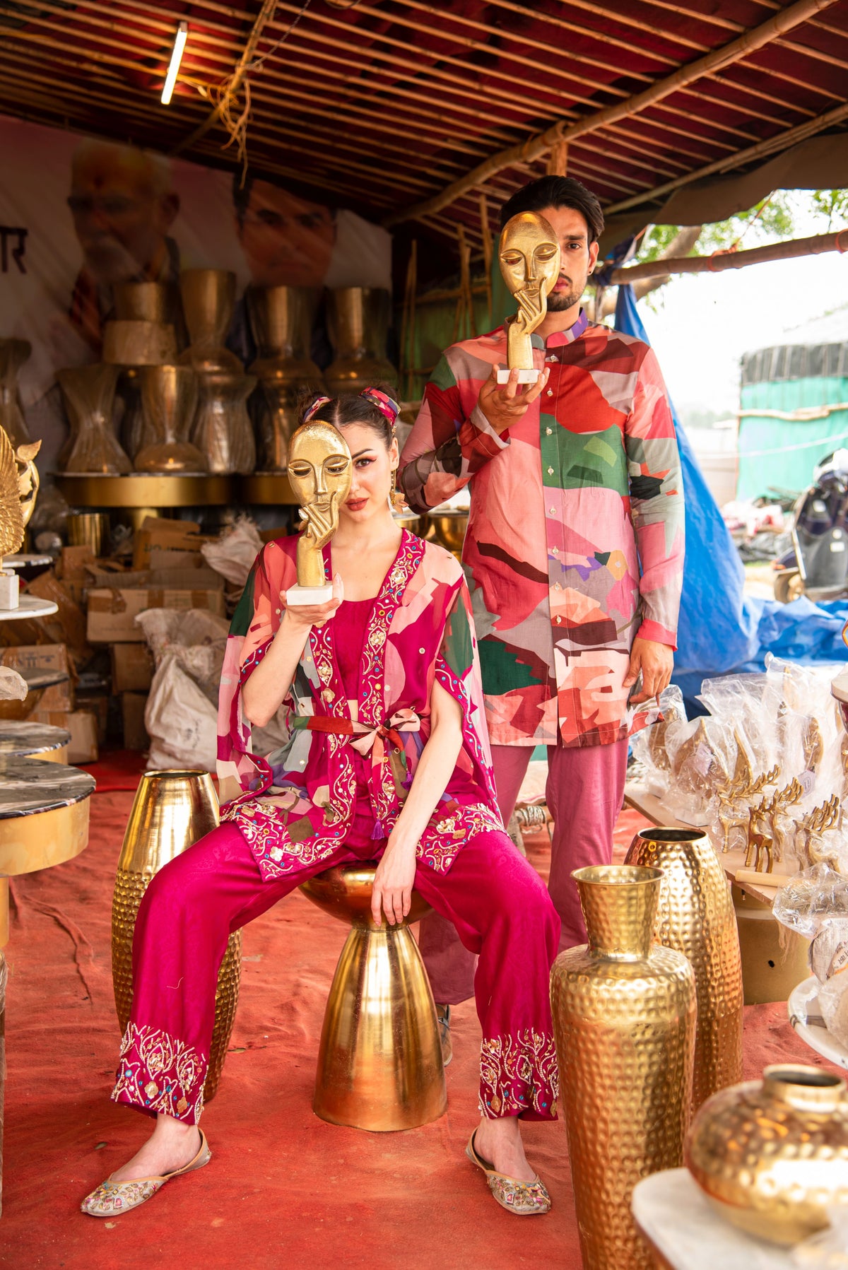 MULTICOLOR KURTA PANTS SET