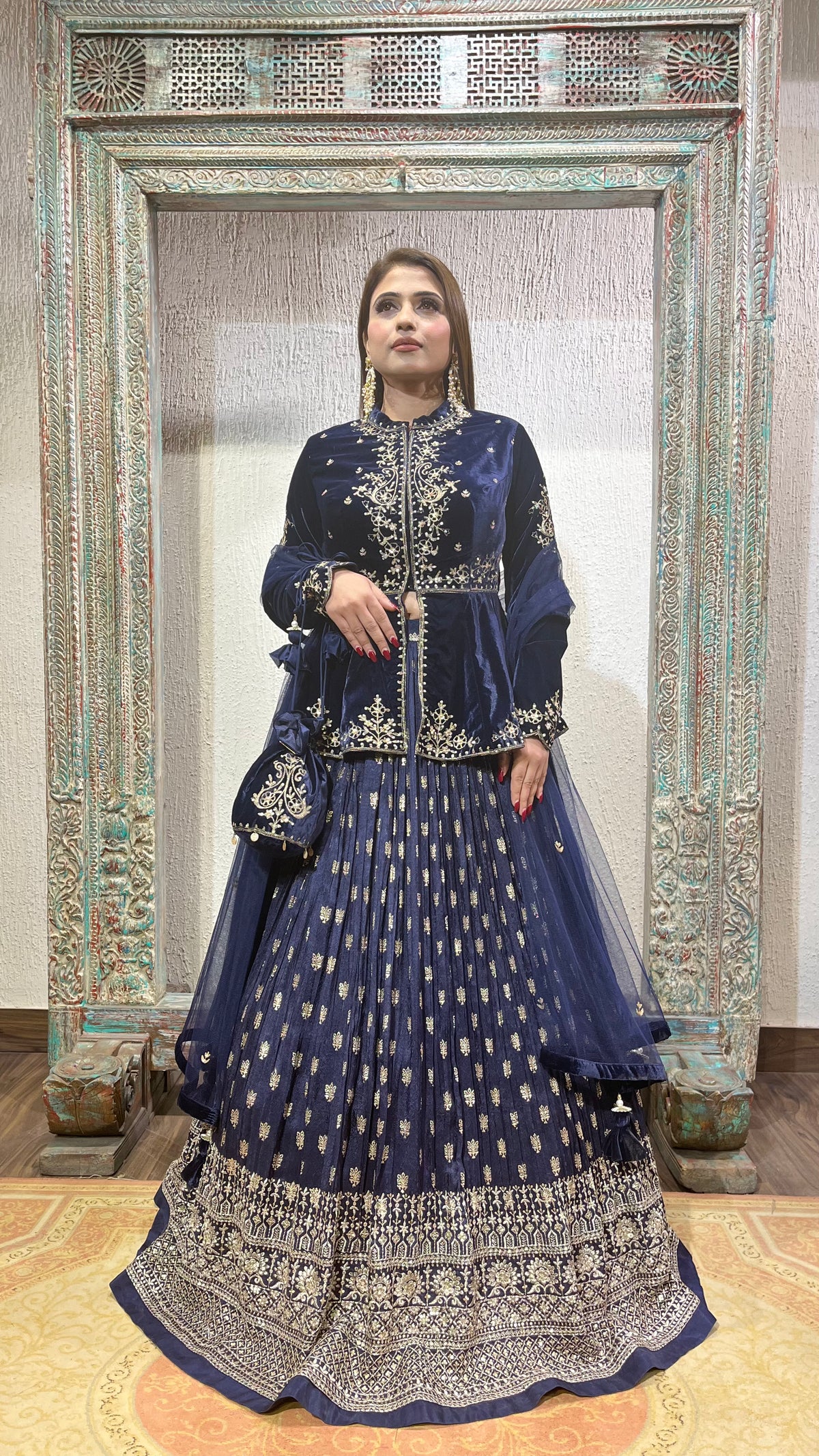 Velvet lehenga set