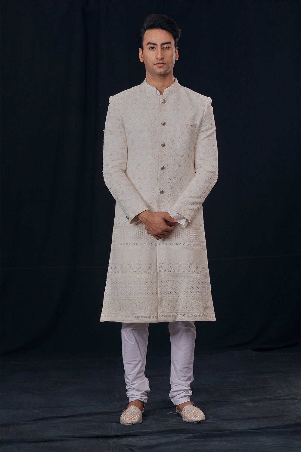 Off White Sherwani Set