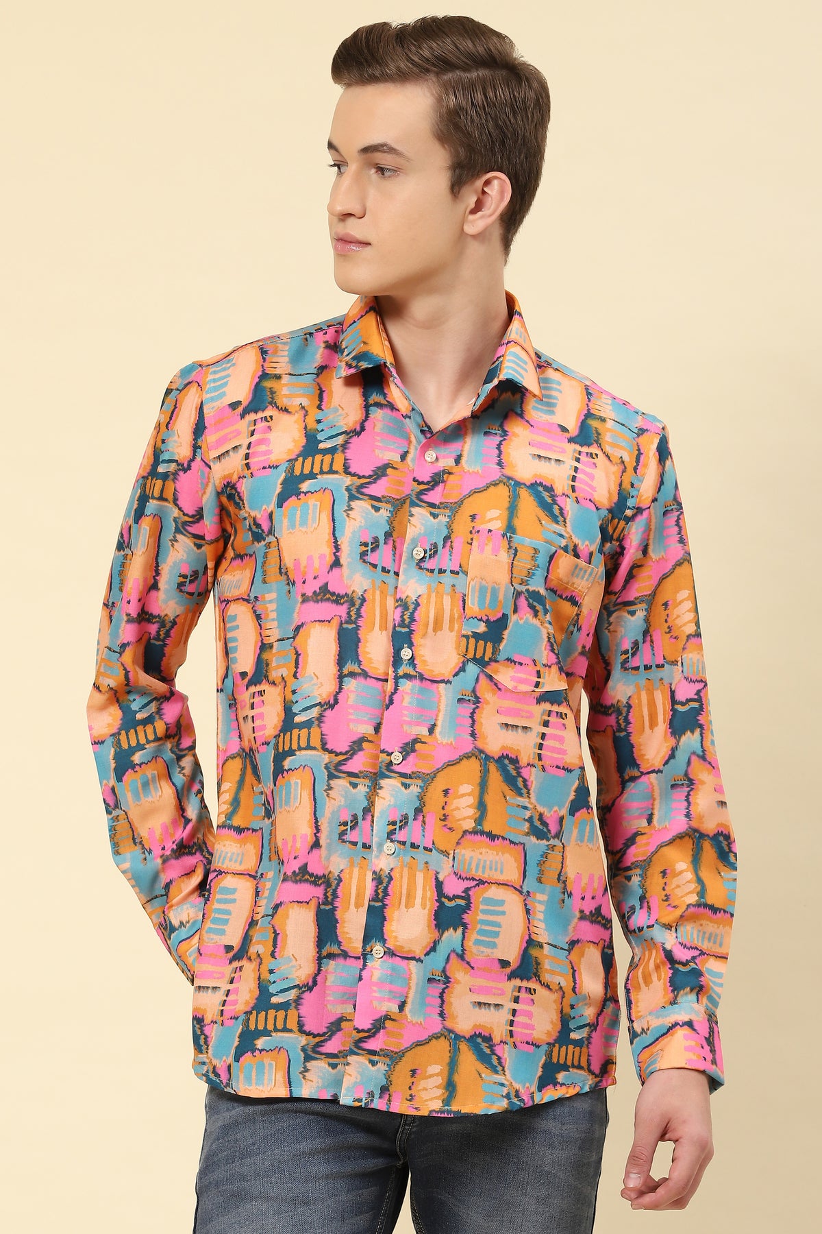 Printed Multi Coloured Beach Wear Shirt