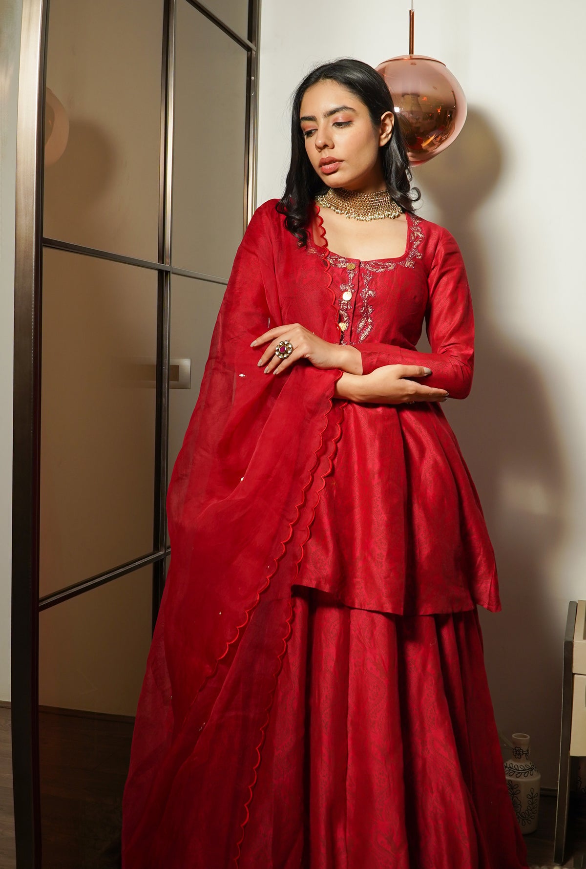 Self Printed Peplum Skirt Set