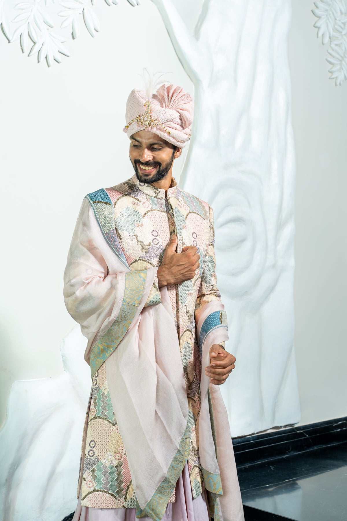 This multi colored sherwani