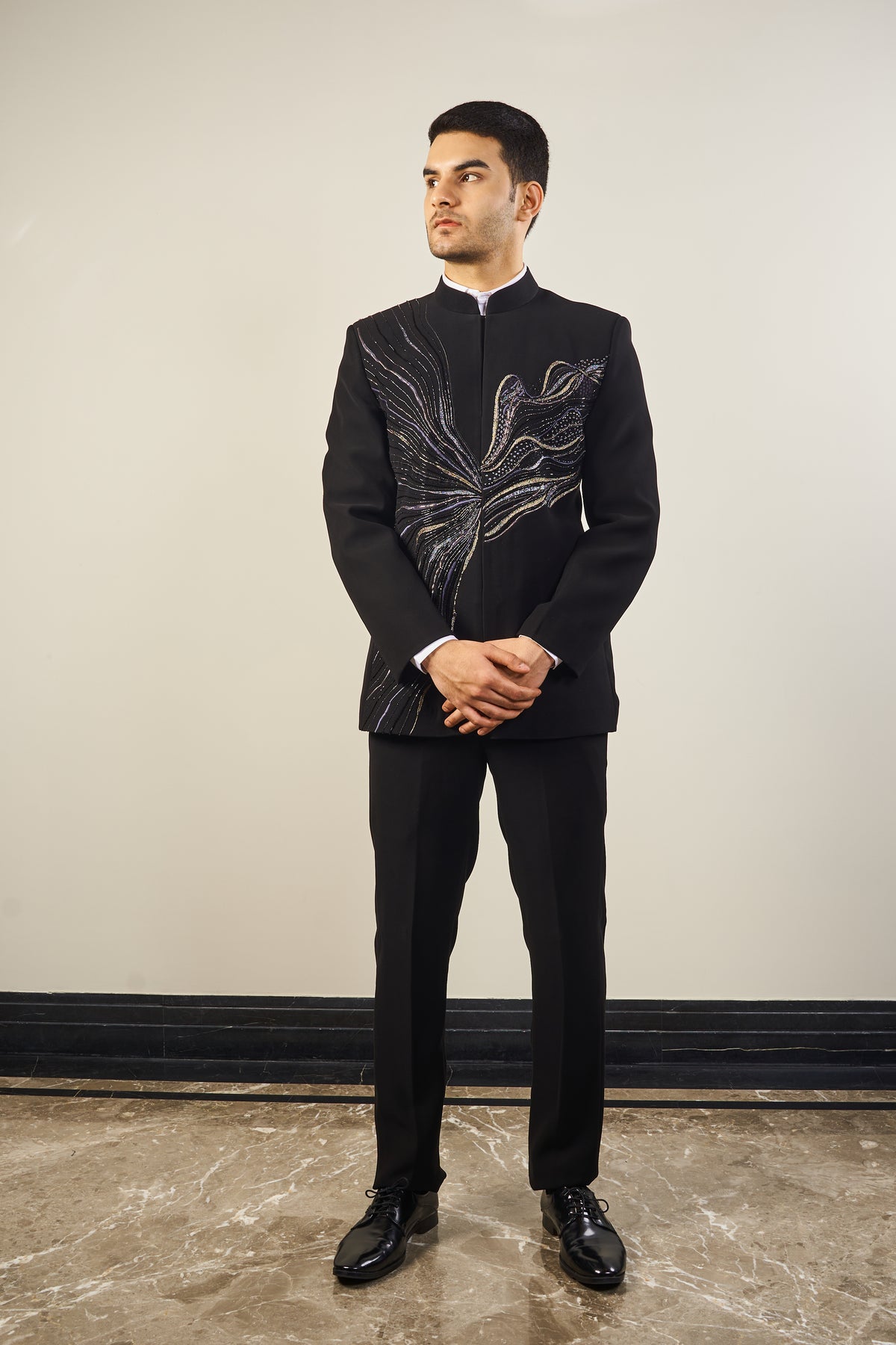 This Italian black colored jodhpuri